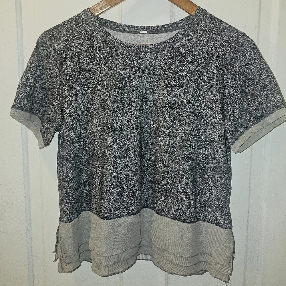 Lululemon Sole Training Top in the Sea Spray Alpine White Dark Chrome